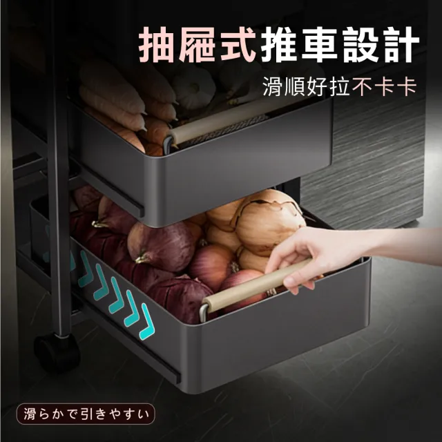 【ONE HOUSE】升級全碳鋼 小巴登鐵製收納架抽屜置物推車-旗艦款四層 (收納櫃 收納架 手推車 收納籃 )
