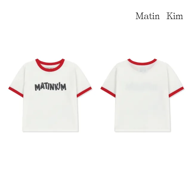 【MATIN KIM】官方旗艦 JENO同款女版LOGO滾邊短版上衣(多款任選)