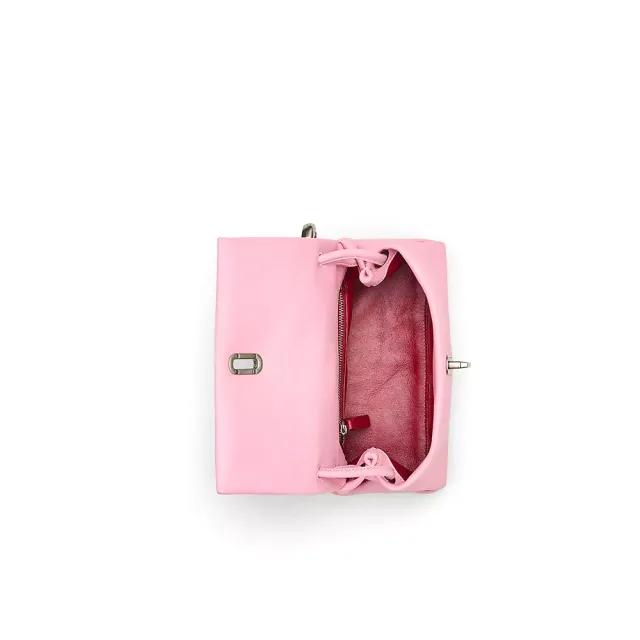 【MARC JACOBS】本季精選 MJ THE DUAL 緞帶粉皮革小型 手提/肩背包