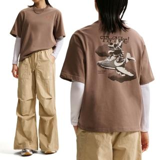 【NIKE 耐吉】As W Nsw Gfx Tee Boxy 短袖 女款 棕色 寬鬆 印花 T恤 IR7589-214