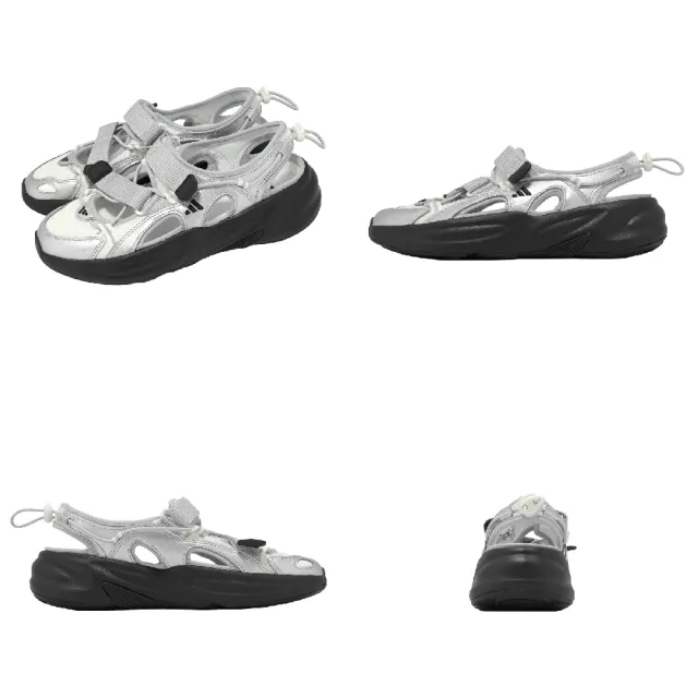【adidas 愛迪達】涼鞋 Ozwave Sandal 女鞋 白 銀 魔鬼氈 瑪莉珍風厚底 KJ5964