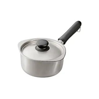 【IUSE】日本製 柳宗理 18-8不鏽鋼牛奶鍋16cm/霧面/附蓋(符合人體工學)