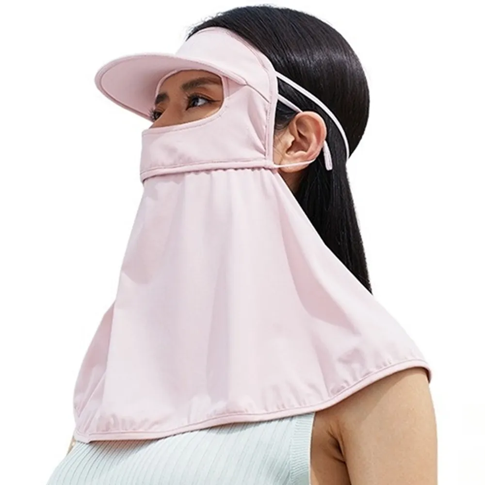 【KEDDY】女生遮陽帽-防曬面罩-透氣涼感-騎車護頸帽-臉部防曬帽子-防紫外線帽-防曬口罩-臉罩遮陽帽