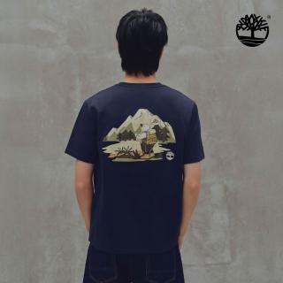 【Timberland】中性深寶石藍健行熊圖案短袖T恤(0YHHD433)