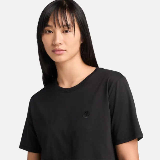 【Timberland】女款黑色休閒短袖T恤(A6ATE001)