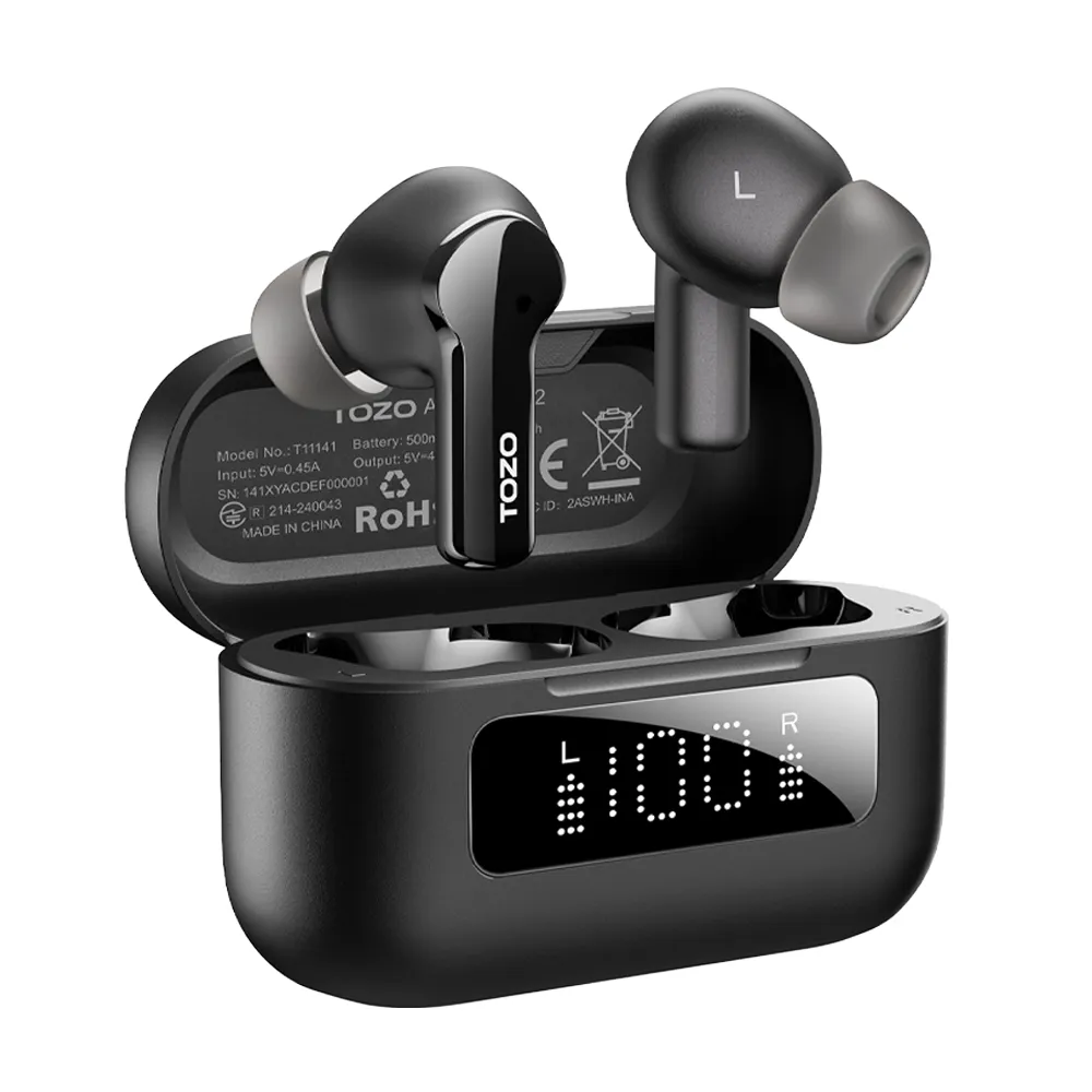 【TOZO】AeroSound2 ANC主動式降噪無線藍牙耳機(入耳式/降噪-45dB/低延遲/電量顯示/專屬APP/原廠公司貨)