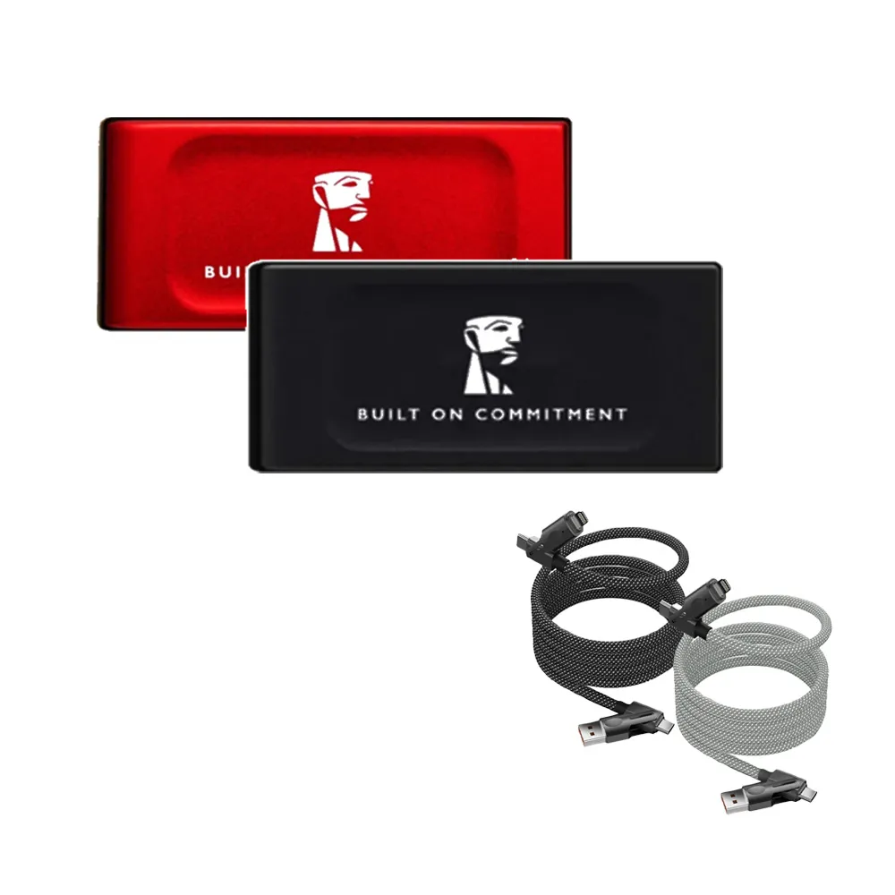 【Kingston 金士頓】快充磁吸線組★XS1000 2TB USB 3.2 Gen 2 外接式 SSD 固態硬碟+PD100W四合一快充線1.5M