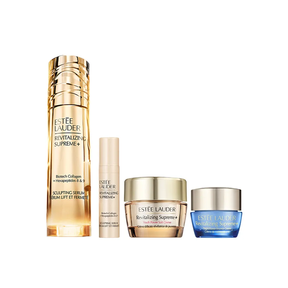 【Estee Lauder 雅詩蘭黛】無敵膠原新品組(年輕無敵膠原胜肽緊塑精萃50ml贈7ml+膠原霜15ml+膠原藍霜7ml)