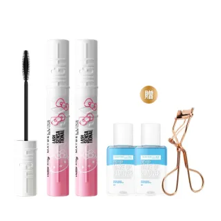 【MAYBELLINE 媚比琳】飛天翹防水睫毛膏2入組(#SKYHIGH#Hello Kitty)