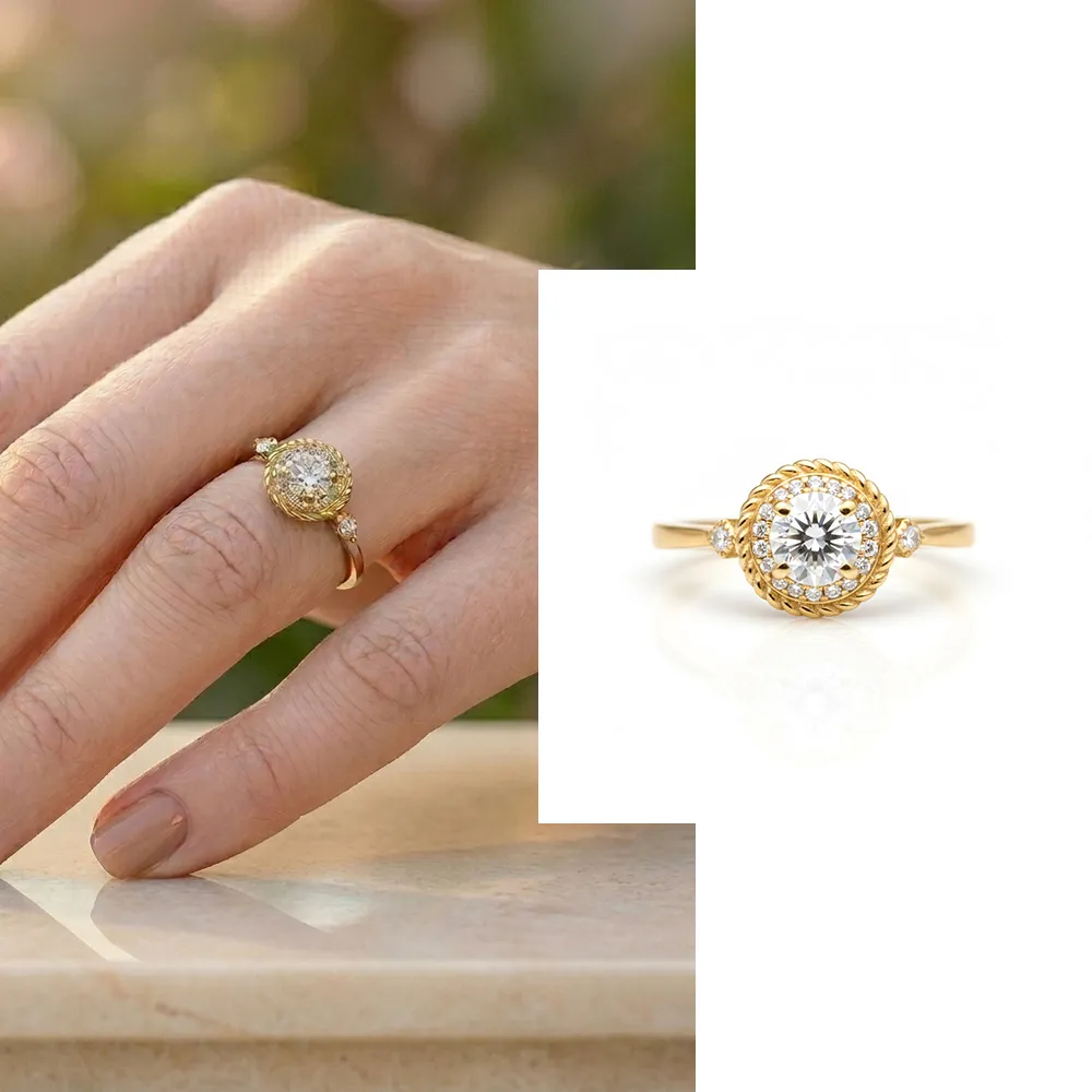 【Luster】38女王!30分 D VS 培育鑽 黃K金 純銀 鑽石戒指(恆久之選陪你每個日常時刻)