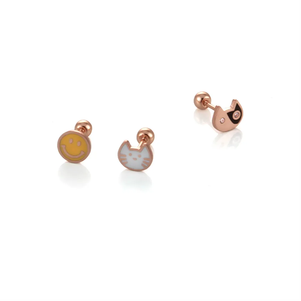 【Woogie武吉珠寶】韓國精品14K金設計耳環(三款可選6x5mm)