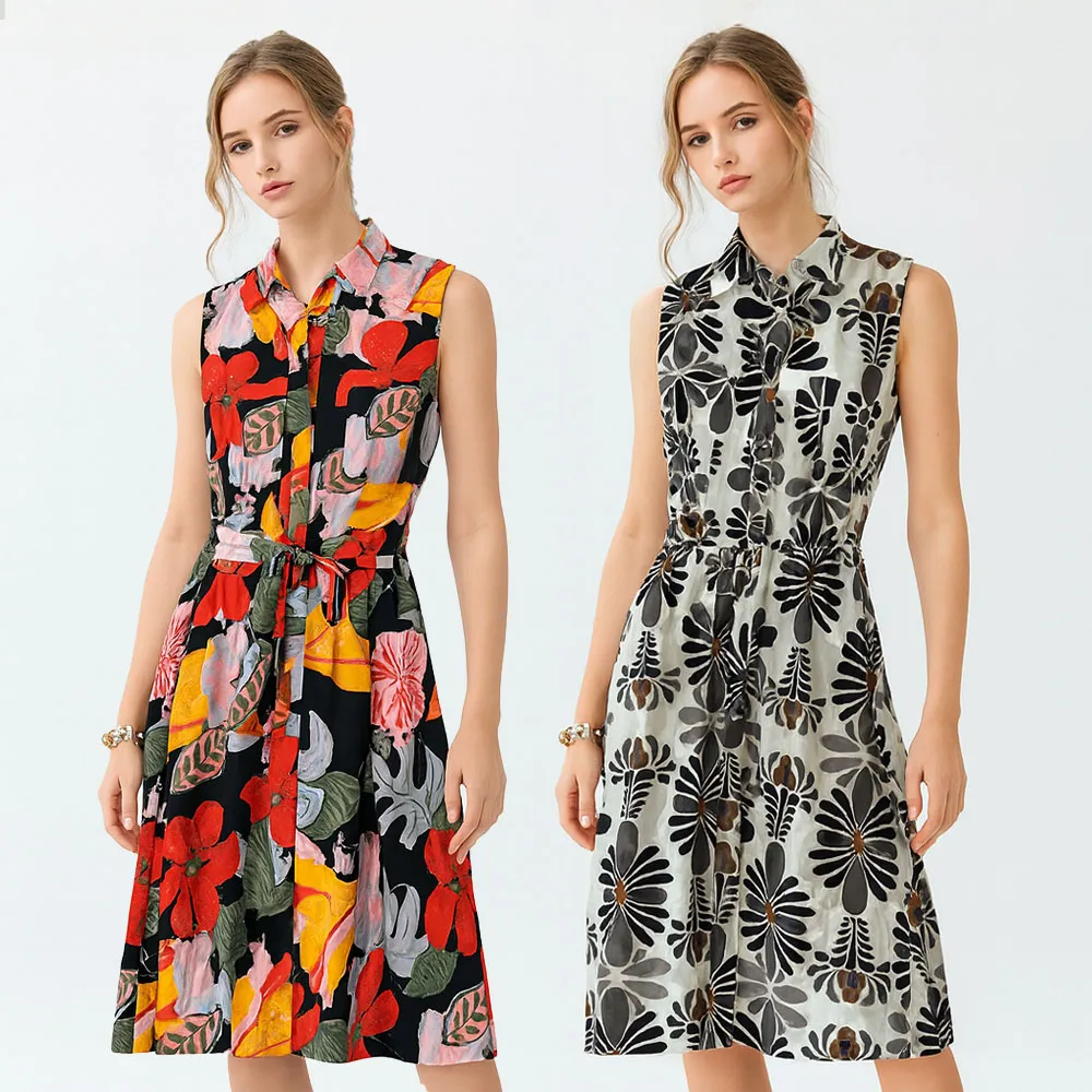 【MON’S】熱帶花園綁帶洋裝(直)