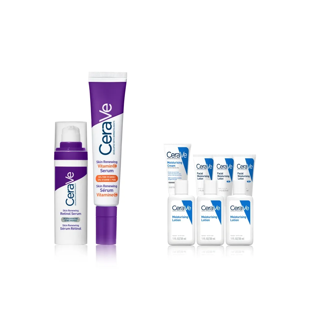 【CeraVe 適樂膚】早C晚A全效組★極抗痕C10煥亮修護精華 30ml+極抗痕A醇緊緻修護精華 30ml