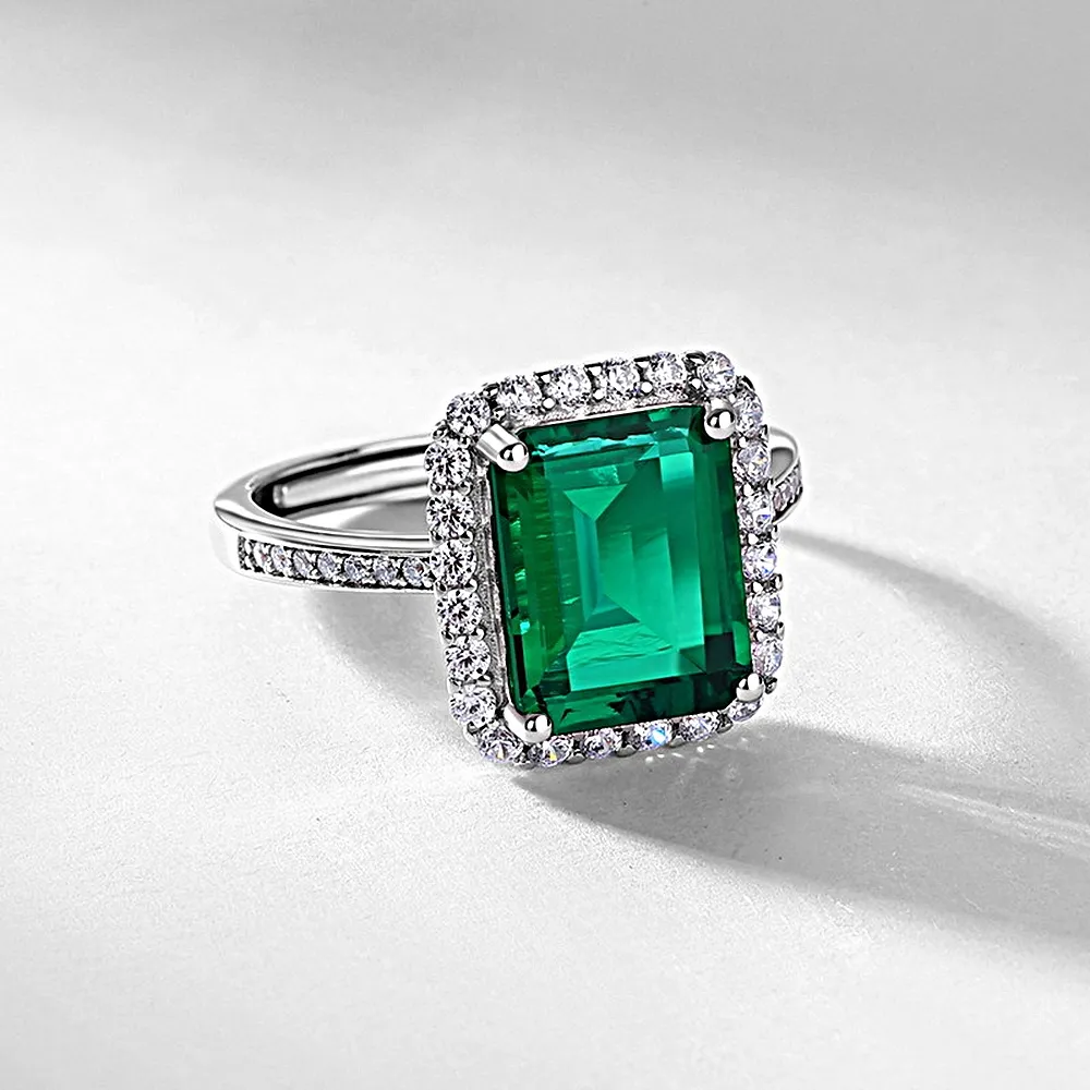 【赫本珠寶】($3480)培育祖母綠《雍容華貴》戒指S925銀(2.6克拉)