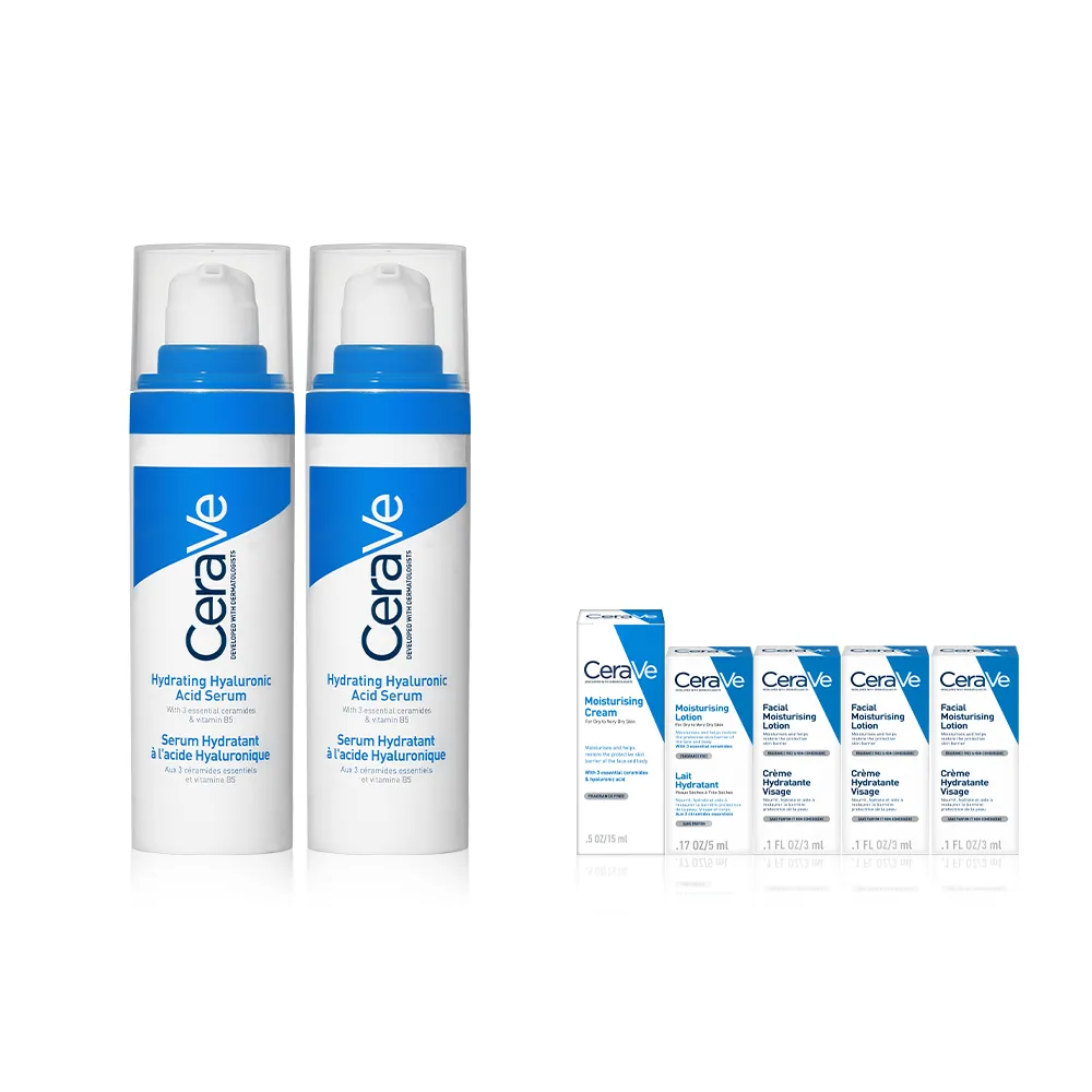【CeraVe 適樂膚】保濕雙入組★全效水光B5玻尿酸修護精華 30ml*2_B(保濕鎖水)