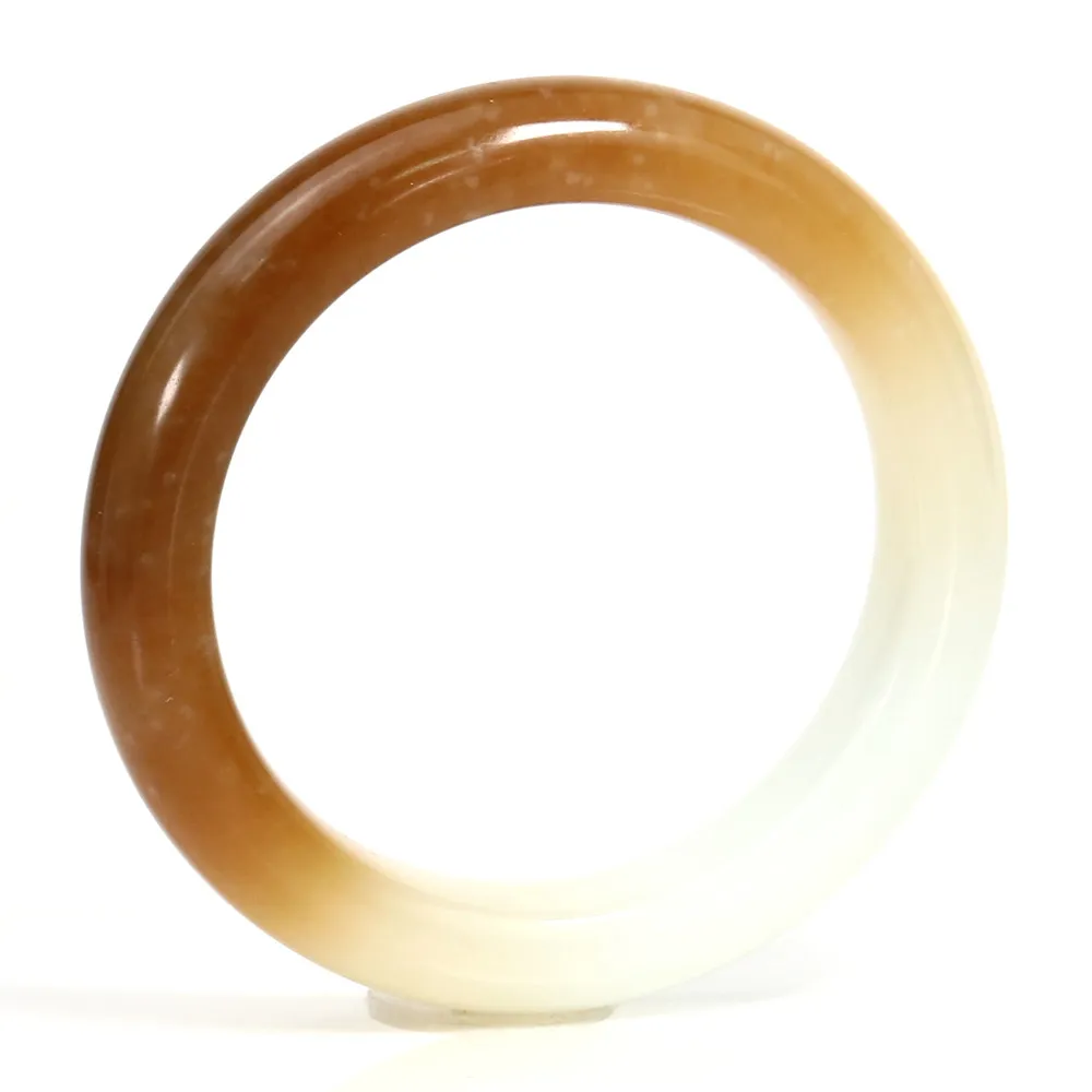 【JA-ME】天然和田玉老種俄料糖白色玉鐲#17.5-18