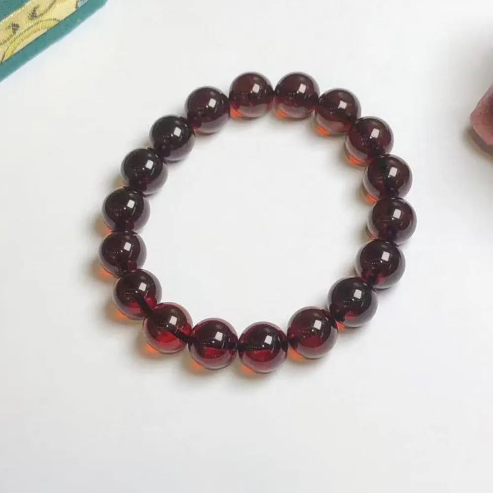 【勝弘珠寶】波羅的海深酒紅淨水血珀手串