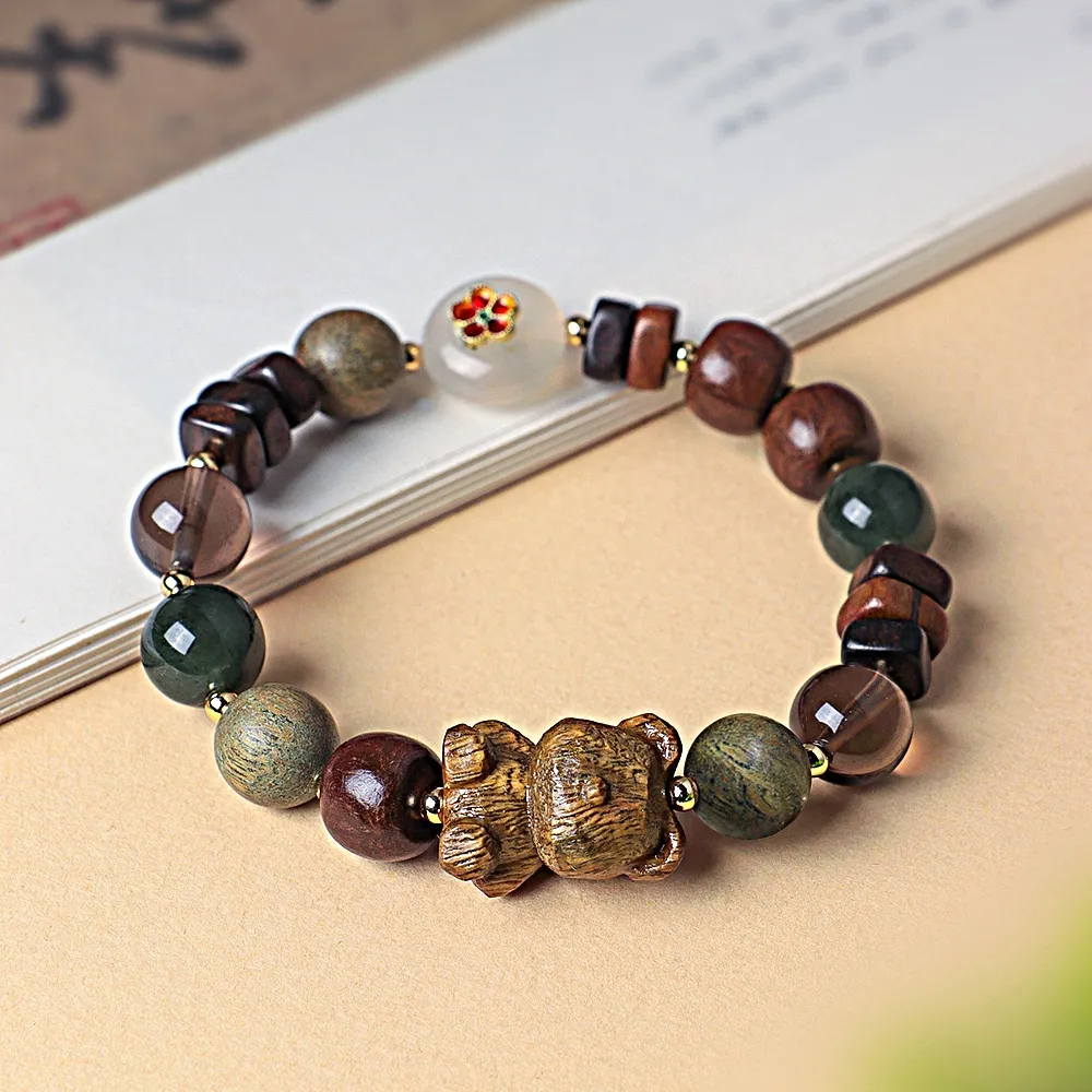 【赫本珠寶】沉香瑞獸錄-檀香木小熊｜守庫手鍊(10mm)