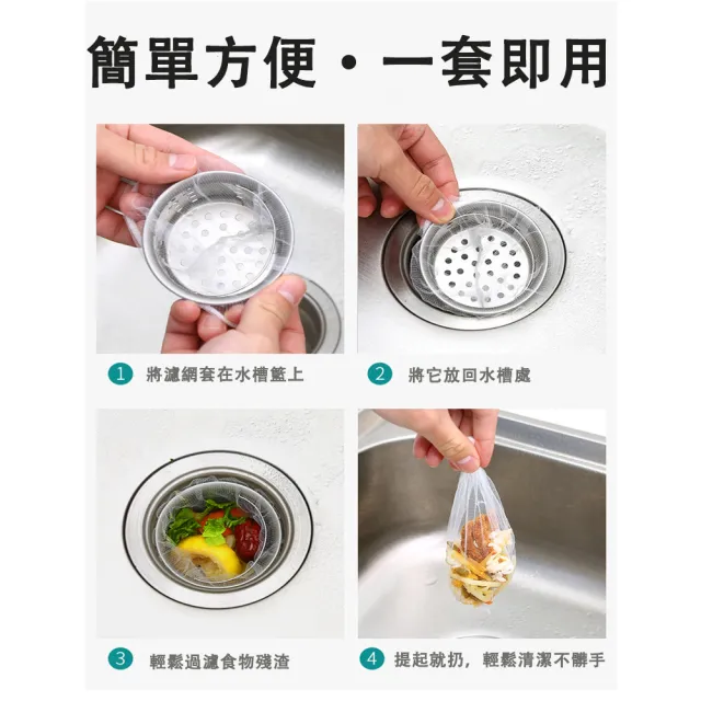 品屋 廚房水槽極細濾網袋 1包100入 水槽濾水網 廚房必備好幫手 防止排水口堵塞 廚餘濾網 菜渣過濾