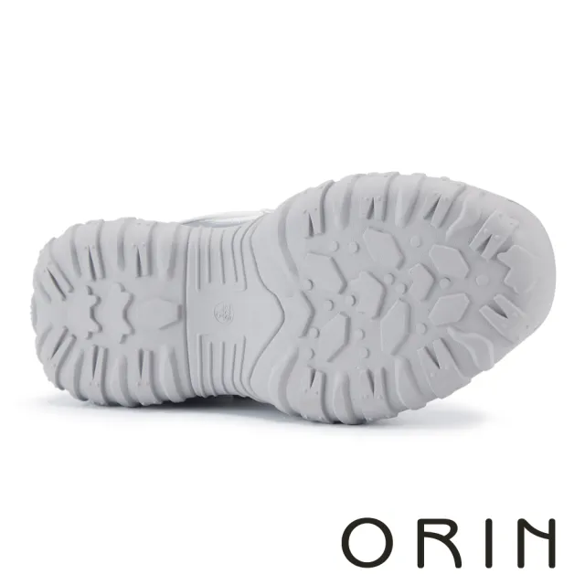 【ORIN】牛貼皮拼接網布瑪莉珍休閒鞋 白色