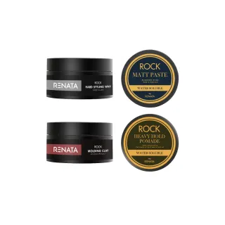 【RENATA 蕾娜塔】ROCK系列造型品80g 髮臘 凝土 髮泥 凝膏(官方直營 抓束造型 線條分明 輕盈塑形 油頭光澤)