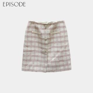 【EPISODE】甜美小香風格紋修身短裙135105（粉）