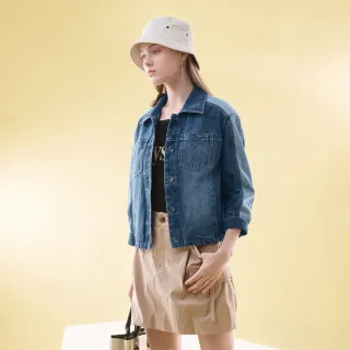 【mia mia】撞色剪裁牛仔外套