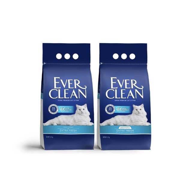 【EverClean 藍鑽】強效結塊貓砂4.2kg 三入組(礦砂)