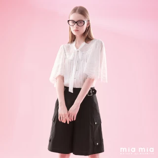 【mia mia】蕾絲綁帶五分袖上衣