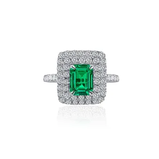 【CTJ】同樂節!天然祖母綠 1克拉  天然鑽石 鑽石戒指(天然哥倫比亞祖母綠鑽石戒指)