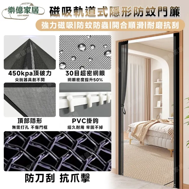 [樂億家居]門簾 防蚊門簾 紗簾 隔斷簾 紗窗 滑軌式門簾 隔斷門簾(尺寸支持客製 預售12工作天)