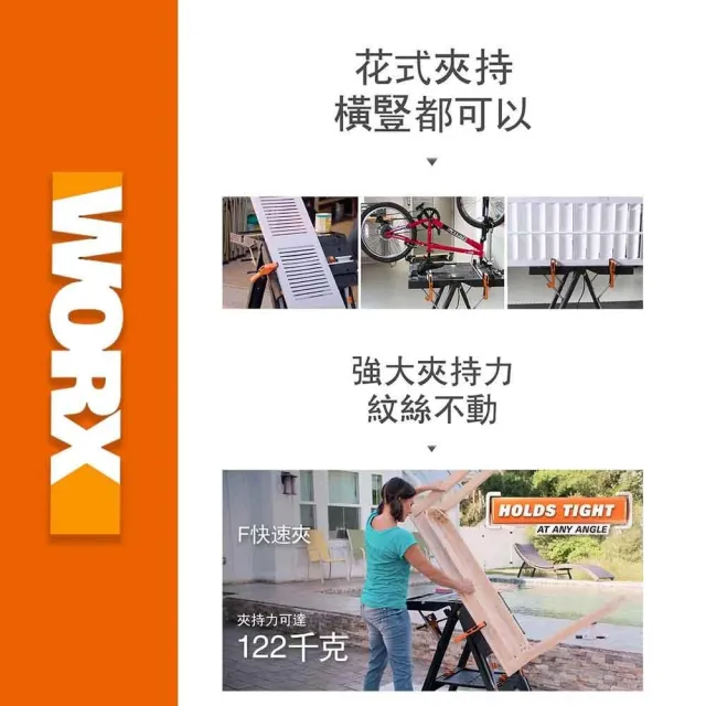 【WORX 威克士】折疊 夾持 WX051(折疊 夾持 工作臺 工作台 工作桌 工作架 多功能 木工桌台 多功能工作臺)