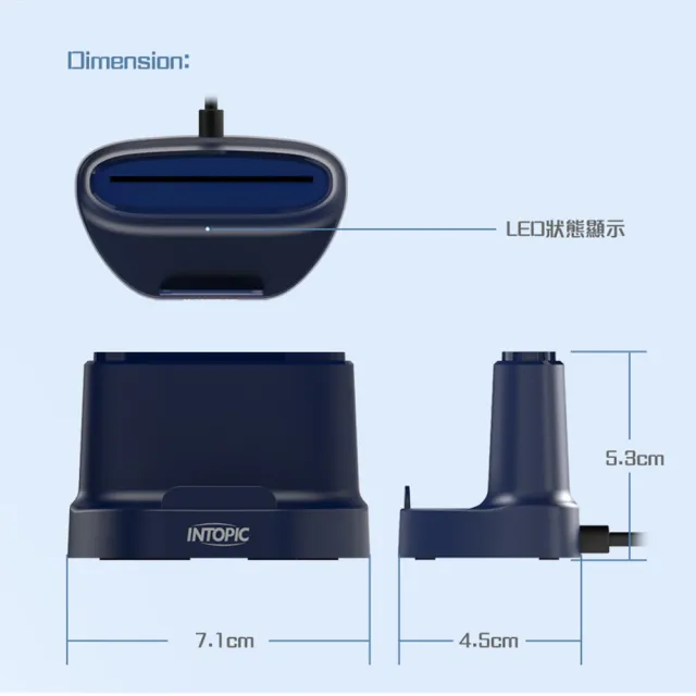 【INTOPIC】直立式晶片讀卡機(CR-51) USB-A&Type-C雙接頭