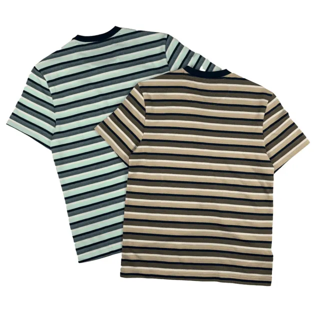 【Munsingwear】最後出清 條紋企鵝 撞色領口 貼布刺繡 penguin 短T  Munsingwear 短袖 T恤 平輸品(1383HV3)