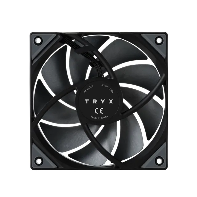【TRYX】ROTA PRO 無光頂級風扇 12公分 黑/白(LCP扇葉/三相六級軸承/FDB/靜音/高靜壓)