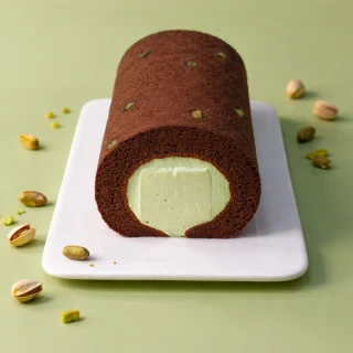 【聖保羅烘焙花園】巧克力開心果奶凍捲2條(520g&plusmn;3%/條)