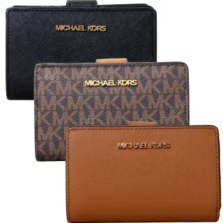 【Michael Kors】MK 女款中夾 防刮皮革釦式中夾/MK中夾/MK短夾(多款任選)