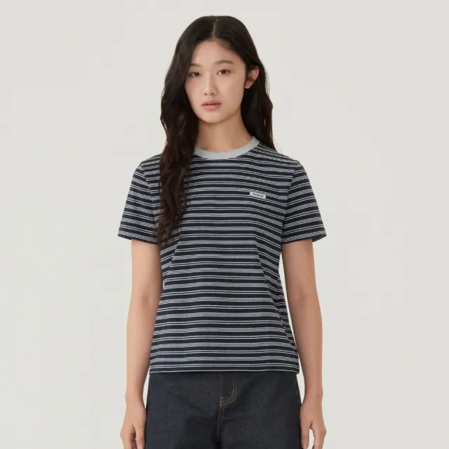 【COVERNAT】官方旗艦館 女款條紋T恤(WMS短袖上衣 YOON JI同款 藍/炭灰/海軍藍/象牙白色)