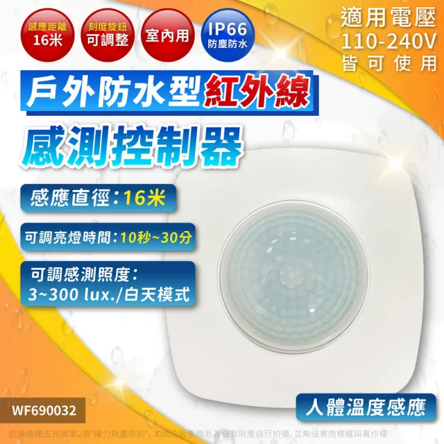 【DanceLight 舞光】3入組 免運費 室外防水紅外線感應器 RP-IS1024-WO 紅外線 感應器 全電壓