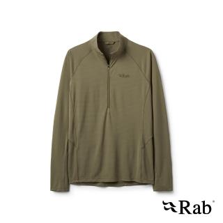 【RAB】Sonic LS Zip 長袖輕量抗臭立領半拉鍊排汗衣 男款 淺卡其 #QCC53