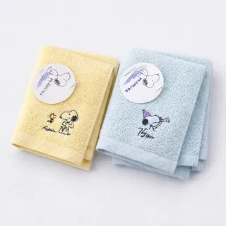 【SNOOPY 史努比】PEANUTS 史努比刺繡圖樣 日本製今治純棉毛巾方巾(2色任選 日本正版授權 )