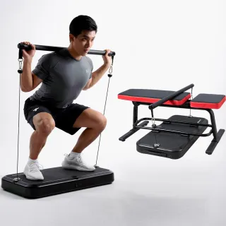 【MERACH】一站式力量站+多功能重訓椅MR-P01+MR-2506(重訓器材/舉重床//啞鈴槓鈴/划船) 母親節禮物