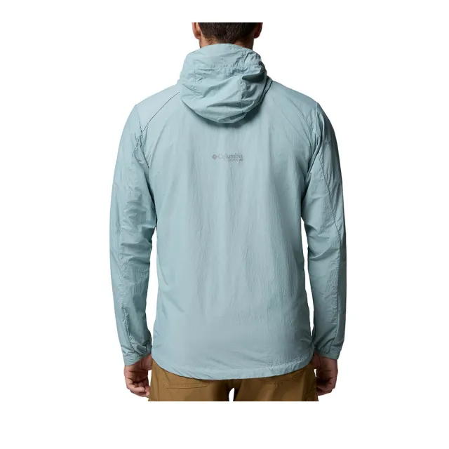 【Columbia 哥倫比亞】男款-超防曬UPF50防潑水風衣-Loop Trail ™ II Windbreaker-霧綠色(UWE94840MG/KS)