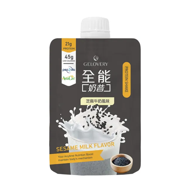 【Gelovery 愷達生醫】全能奶昔 - 芝麻牛奶風味 10包/盒 (45g/包)