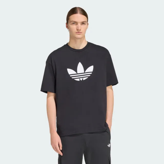 【adidas 愛迪達】短袖上衣 男 寬鬆版型 三葉草 亞規 TREFOIL T-SHIRT 黑 KD4091(S3334)