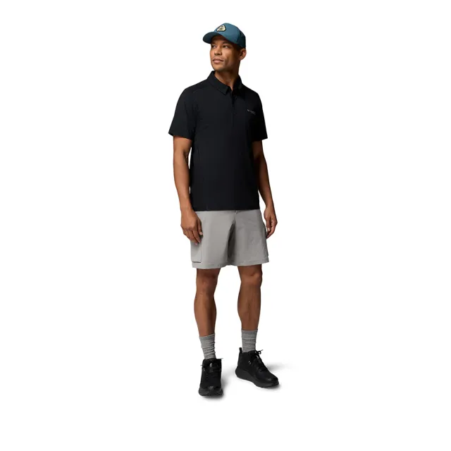 【Columbia 哥倫比亞】男款-超防曬UPF50酷涼快排短袖POLO衫- Diamond Peak Pro™Polo-黑色(UAE85290BK/KS)