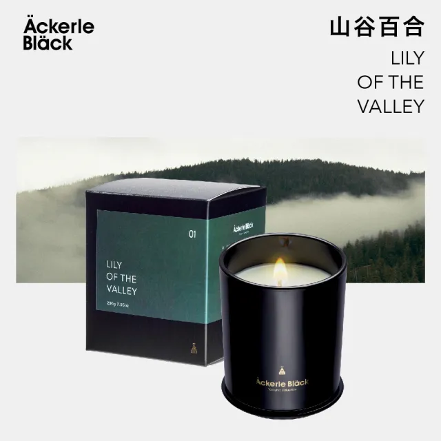 【Ackerle Black】阿克黑香氛蠟燭200g -01山谷百合 (居家香氛首選/大豆蠟/木質調/清新花香調/國際調香)