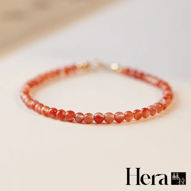 【HERA 赫拉】天然南紅瑪瑙冰飄櫻桃紅極細手串 H115041503(天然 南紅瑪瑙 冰飄 櫻桃紅 極細 手串 手鍊)