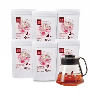 【慢悠仙】神農獎玫瑰花茶 20g X6袋 贈壺(花瓣/每袋可沖40壺/SGS無農藥/無咖啡因無糖/花草茶養生茶)