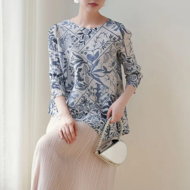 【巴黎精品】巴黎精品 現貨+預購 三宅風皺褶衣服褶皺上衣彈力女裝大尺碼(拚色設計寬鬆女T恤12色b2a3)